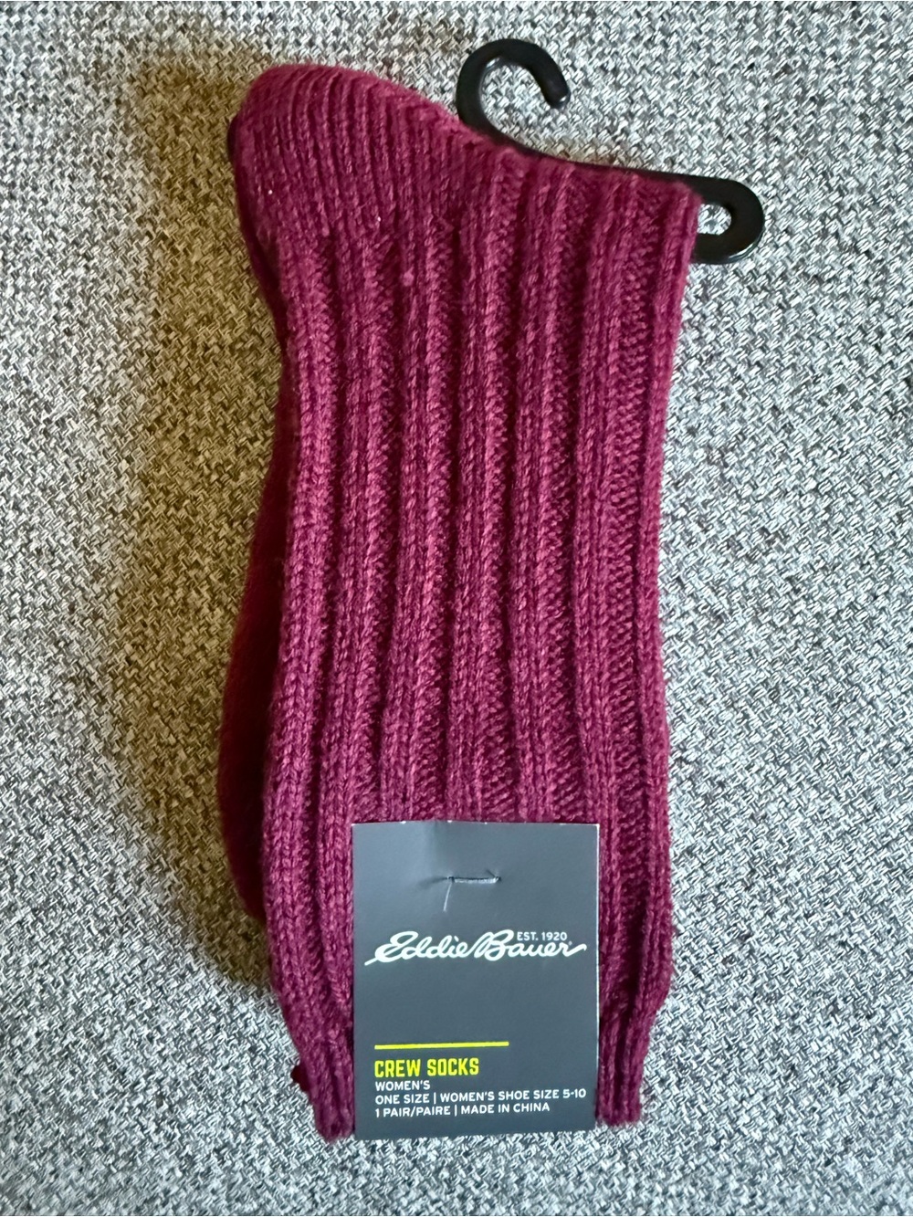 Eddie Bauer Women's Ribbed Crew Socks - Burgandy
